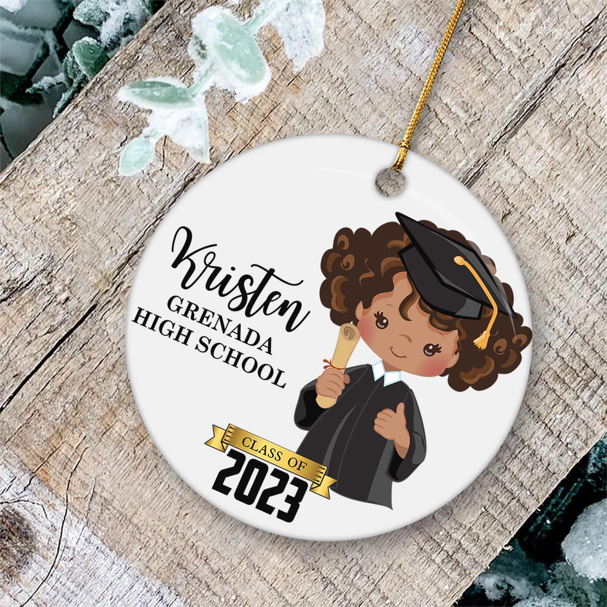 SsofieStore Personalized Graduation Ornament - Custom Graduates Name and School College Class of 2023 Ornament, Senior Year Keepsake