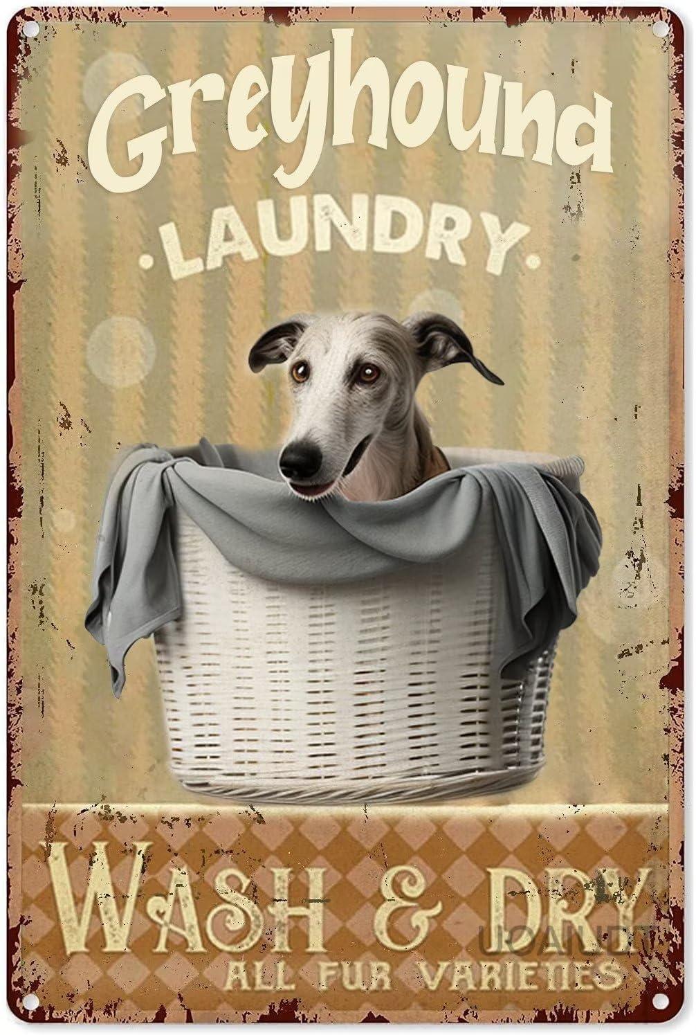 Pzecaru Pzecaru Greyhound Canvas Wall Art Greyhound Laundry Wash & Dry All Fur Varieties Print Painting Modern Canvas Wall Art For Living Room Farmhouse Wall Decor Vintage Poster Unframed 8x12 Inch