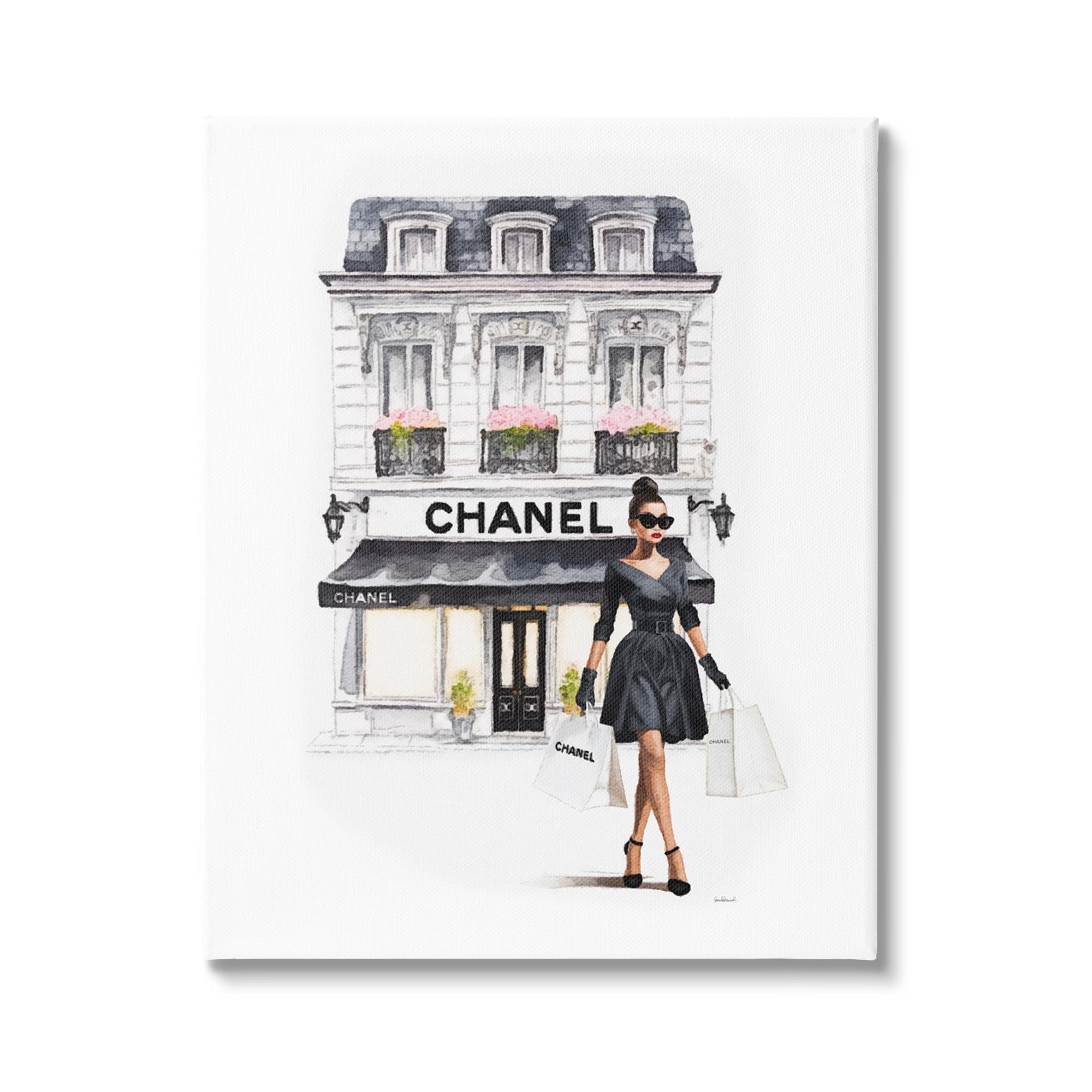 Stupell Industries Stupell Industries Girl & Fashion Shop Canvas Wall Art by Amanda Greenwood