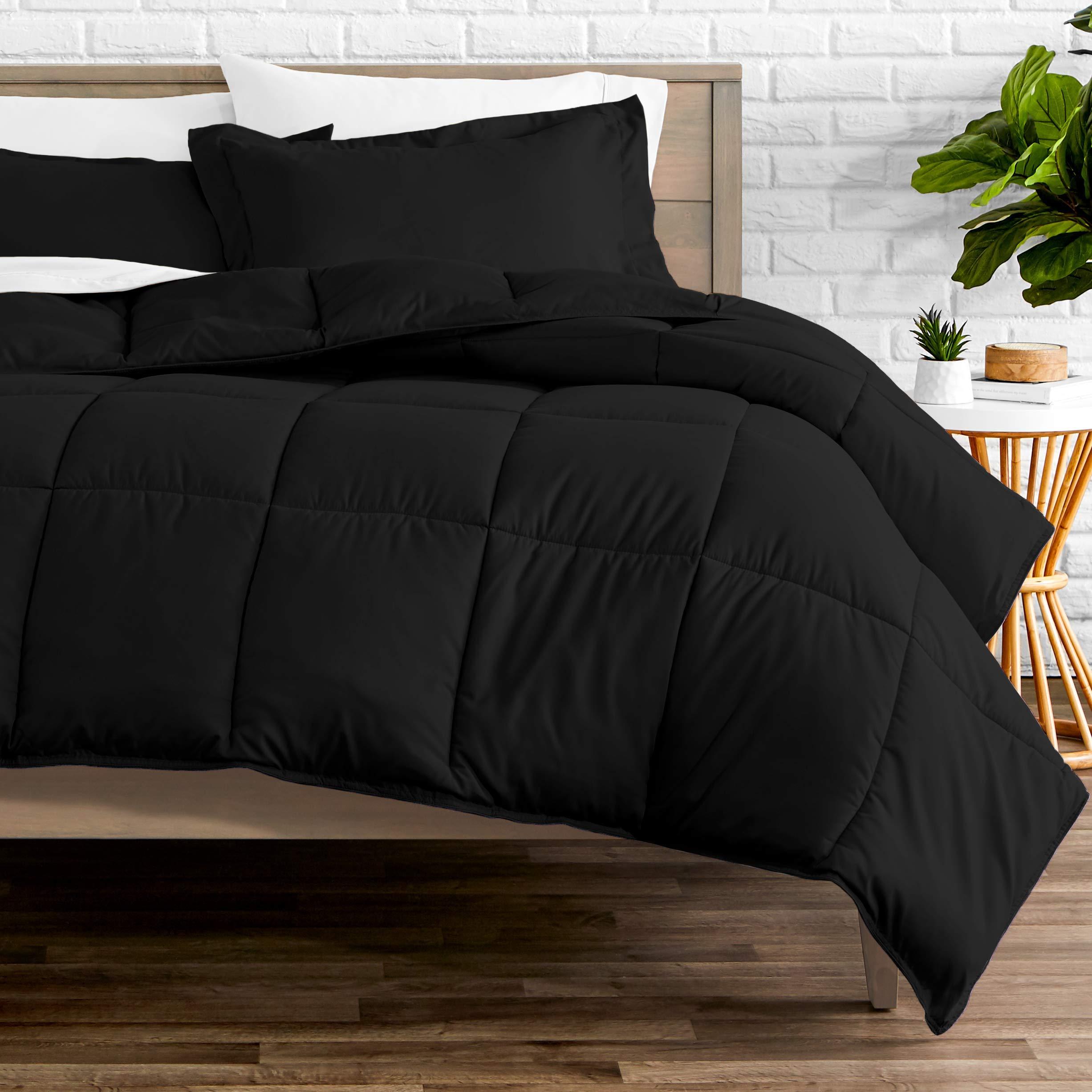Himeya Bedding Original 1800-TC Coziest 100% Heavy Cotton 4-PCs Sheet Set Fits Mattress 10-12\'\' Deep Pocket (Twin Size) Bedding Sheets for Bed (Solid, Black)