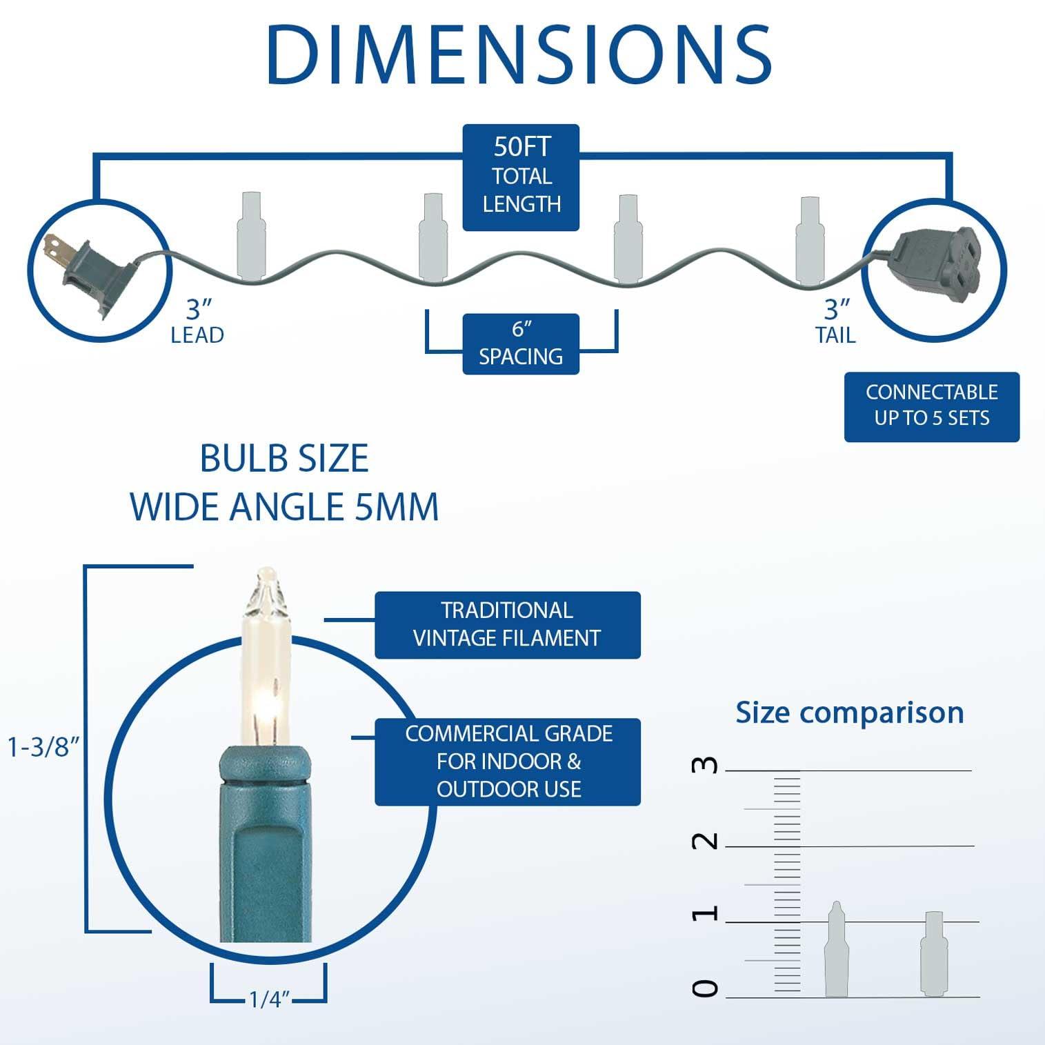 Novelty Lights Novelty Lights 100 Light Red/White/Blue Christmas Mini String Light Set, Green Wire, Indoor/Outdoor UL Listed, 50' Long