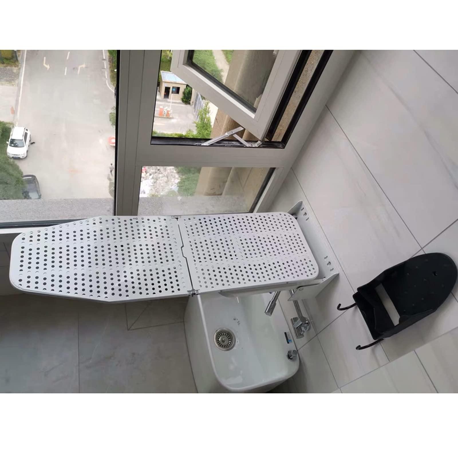 USZWBY Hiding Ironing Board Wall-Mounted Ironing Board with Heat Resistant Cover,37.4in Fold Drop Down Laundry Iron Boards,for House Held Laundry Space Saving Ironin Foldabl (Wall Mount)