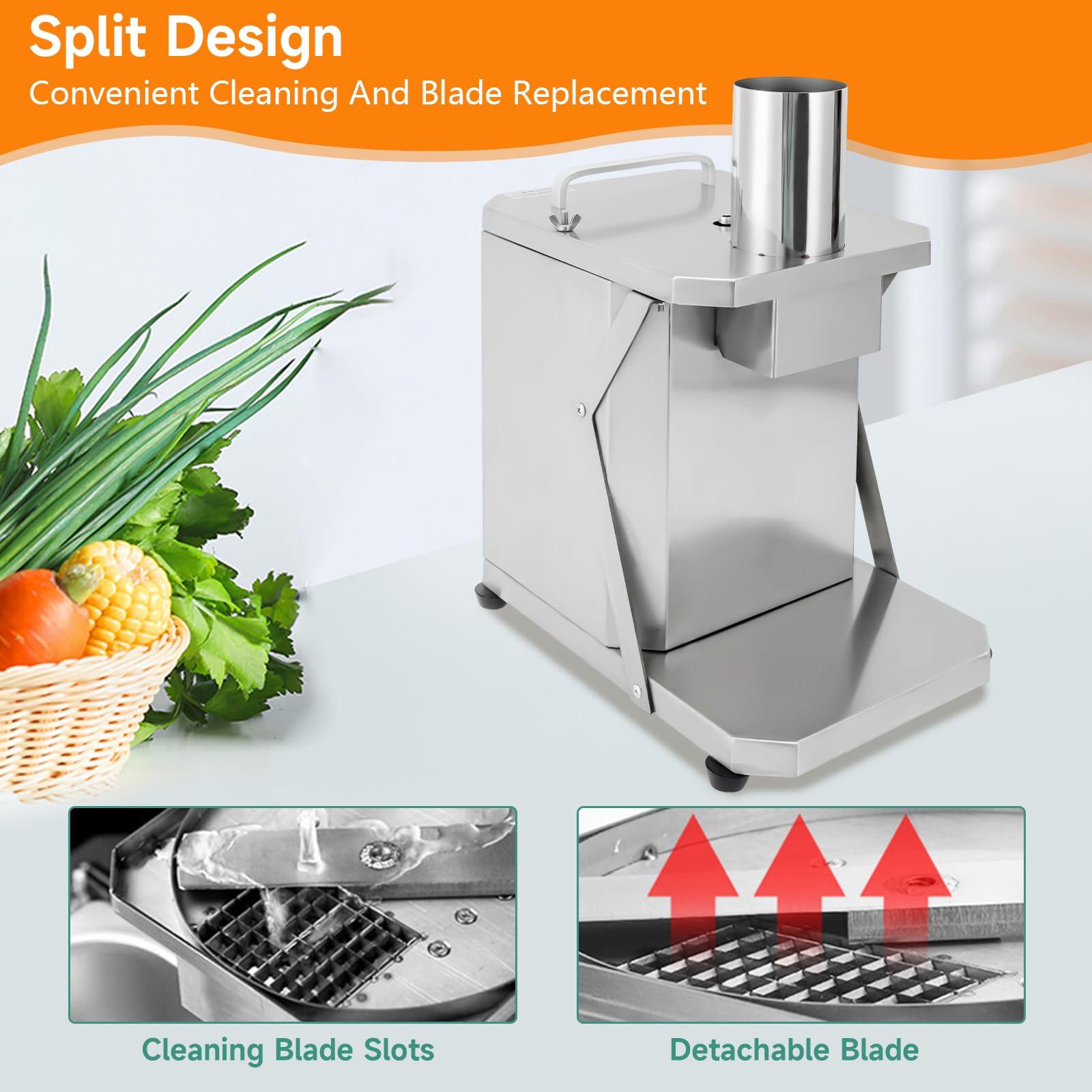 Treliamd Treliamd Electric Chopper Vegetable Dicer, 3 in 1 Commercial Vegetable Slicer Shredder, Automatic Potato Onion Carrot Dicing Cube Cutting Machine Vegetable Chopper for Commercial Home Use
