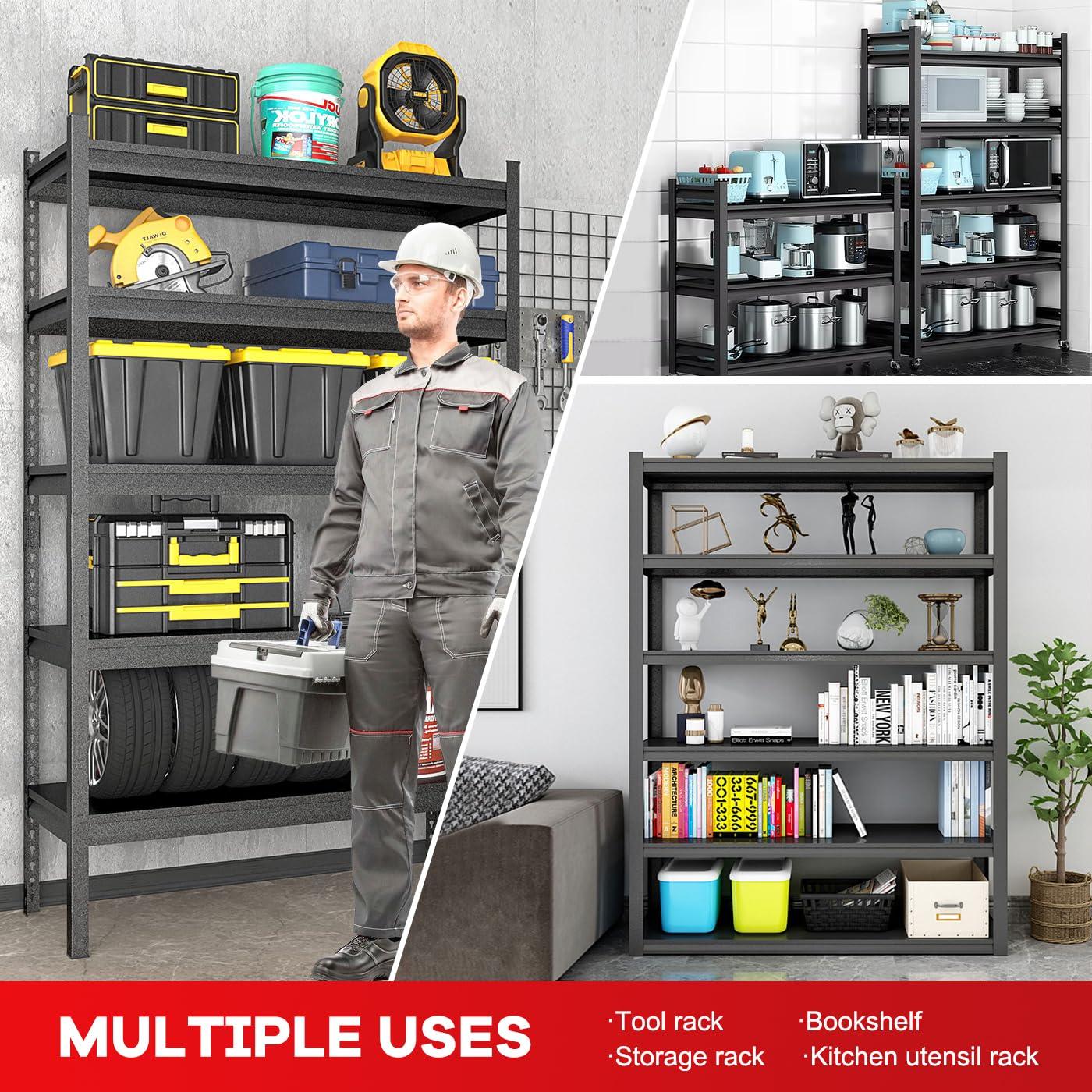 IEHFDCA IEHFDCA Garage Shelving,Heavy Duty Storage Shelves,19.7" W-59 W Heavy Duty Garage Shelving Unit, Industrial Rack,Used for Storing Items in Warehouses, garages, etc.