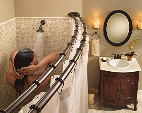 Moen Moen DN2141OWB 60-Inch Adjustable Stainless Steel Double Curved Shower Rod, Old World Bronze