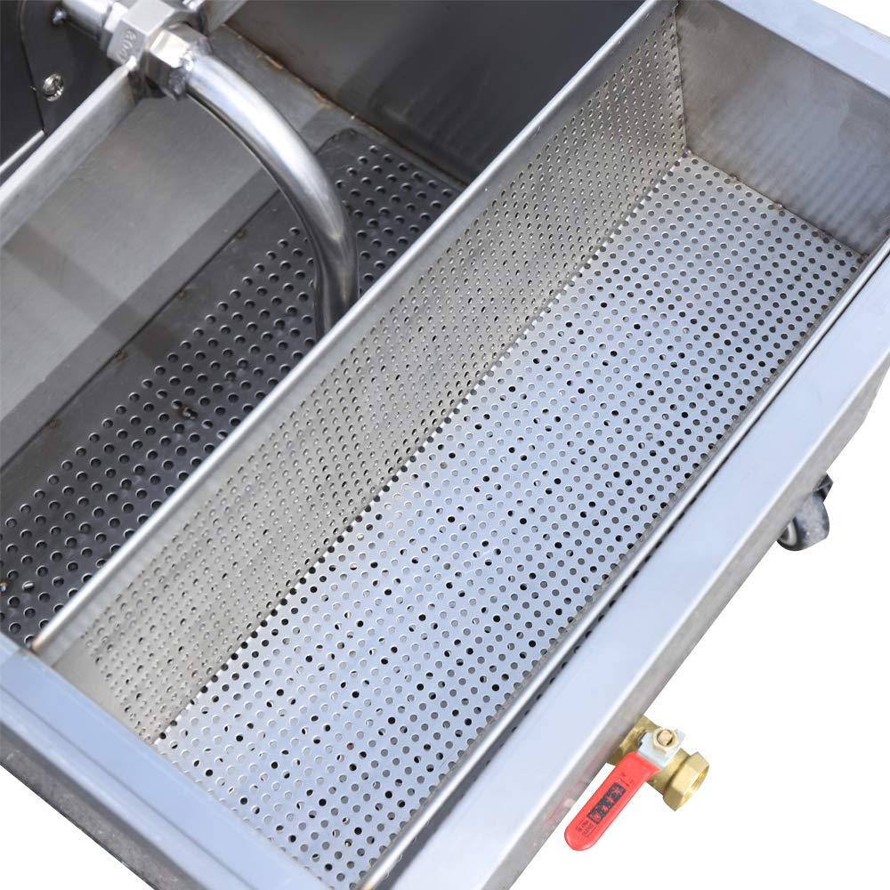 DENEST Mobile Fryer Filter 55L Oil Filter Machine 550W Frying Oil Filter System 11OV/60HZ Commercial Oil Filtration System