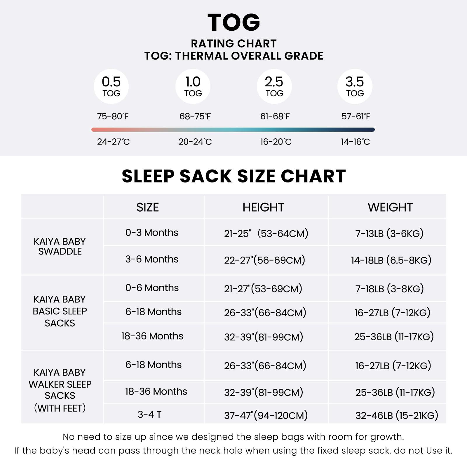 kaiya baby kaiya baby Unisex Sleeping Bag for Babies and Toddlers 3.5 Tog Sleep Sack 18-36Months, Long Sleeve Sleep Sack, Wearable Blanket Baby,One Piece with Sleeves,Gifts for Baby