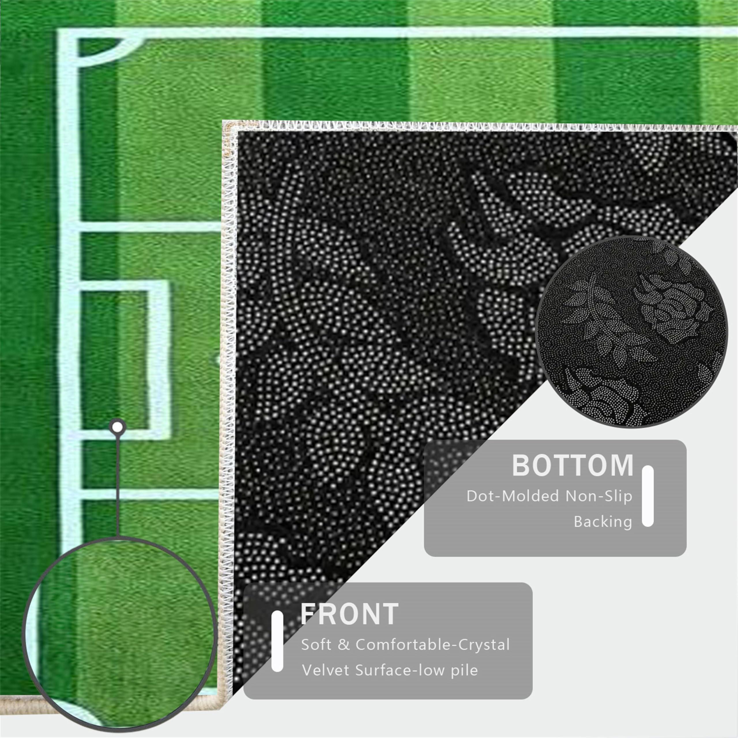 YJDRUG YJDRUG Football Rug for Boys Room5x7ft,Non Slip Football Field Rug,Playmat Area Rugs for Kids Roomsfor Living Dinning Room Bedroom Kitchen Hallway Office Modern Home Decorative