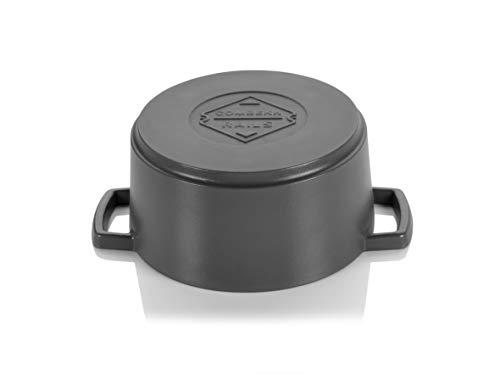 Cuisipro Combekk RAILWAY Recycled Enameled Cast Iron 4.25 Quart Dutch Oven w/ Thermometer, Concrete, 9.5\"