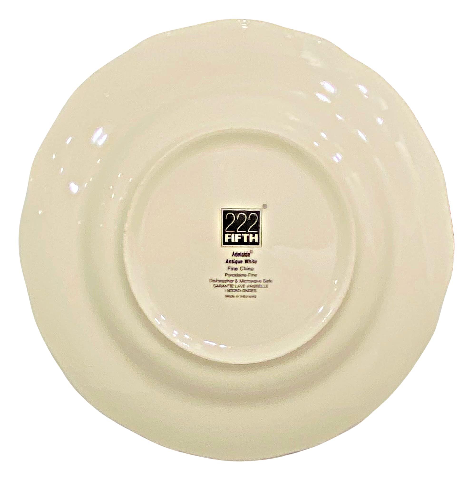 Famous Maker Famous Maker 222 Fifth Adelaide Antique White Toile Dinner Plates | Set of 4 | Diameter: 10.75 inch