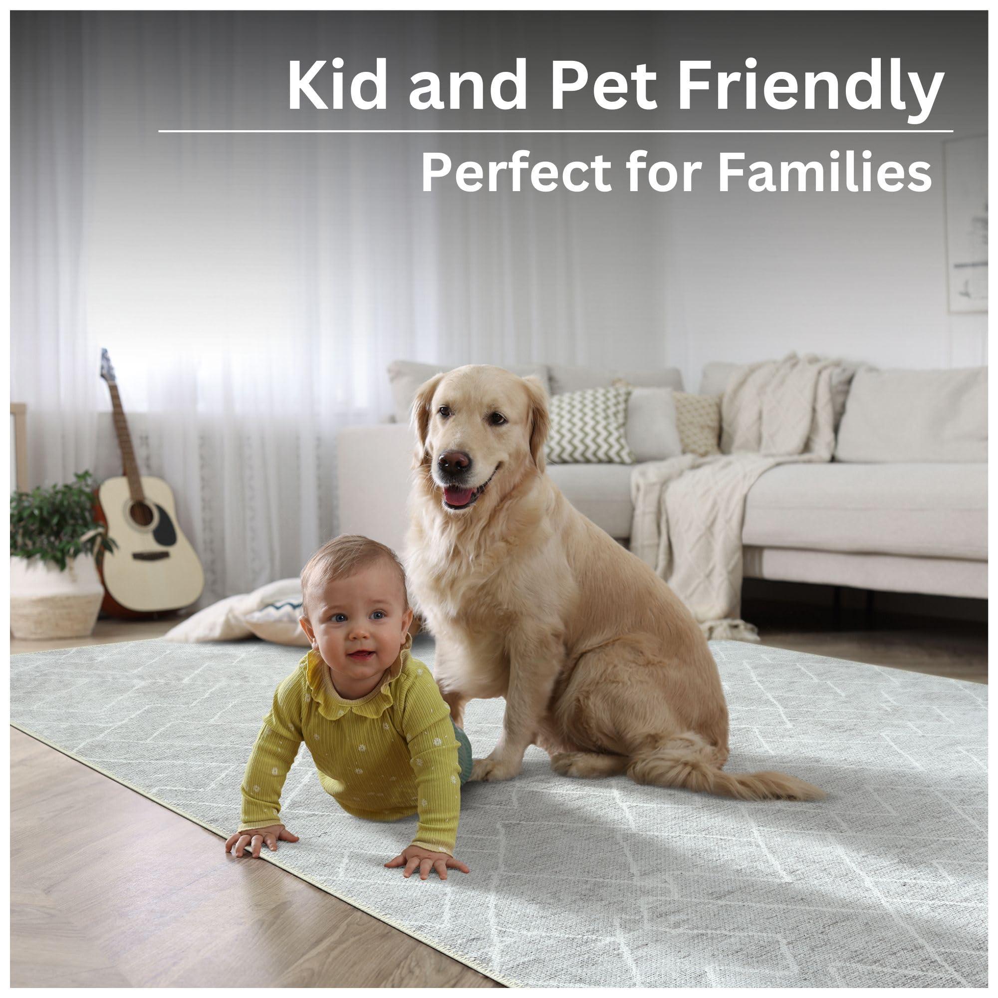 Bloom Rugs Bloom Rugs Washable Non-Slip 12 ft Runner - Gray/Pebble Striped Runner for Entryway, Hallway, Bathroom, and Kitchen - Exact Size: 2.5' x 12'