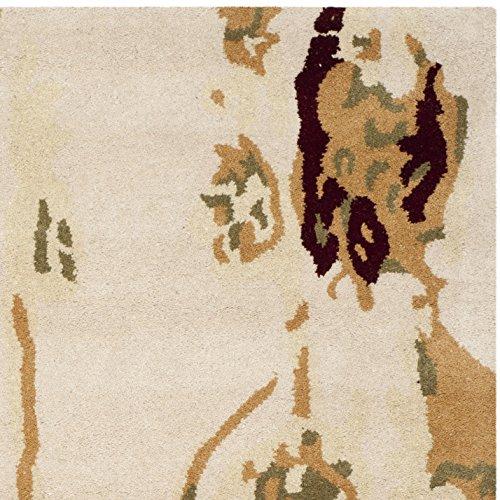 Safavieh SAFAVIEH Bella Collection Accent Rug - 4\' x 6\', Beige & Green, Handmade Modern Abstract Wool, Ideal for High Traffic Areas in Entryway, Living Room, Bedroom (BEL120A)