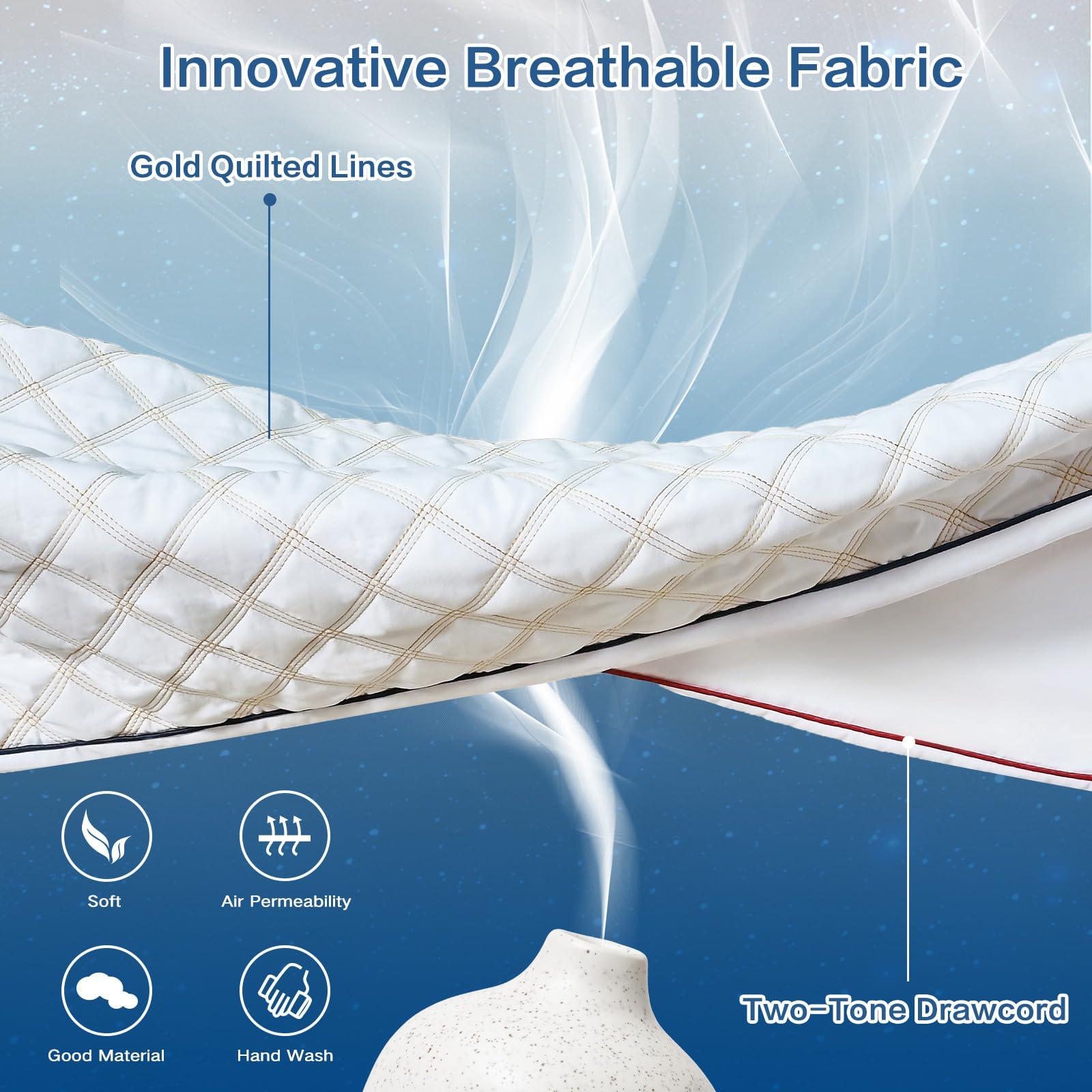 YZ HOME YZ HOME Long Body Pillow for Adults - Firm Body Pillow Insert with Shredded Blue Memory Foam, Adjustable Height, Soft Support for Side Sleeping, Pregnant Women, Washable (20x54 Inch, White)