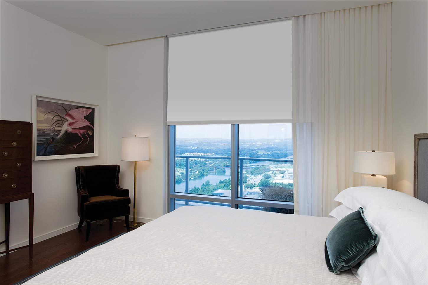 MiLin MiLin 100% Blackout Roller Shades Fast Delivery, Roller Window Blinds and Shades Custom Cut to Size, Room Darkening Waterproof Thermal Insulated for Home & Office - Polar White 39" W x 72" H