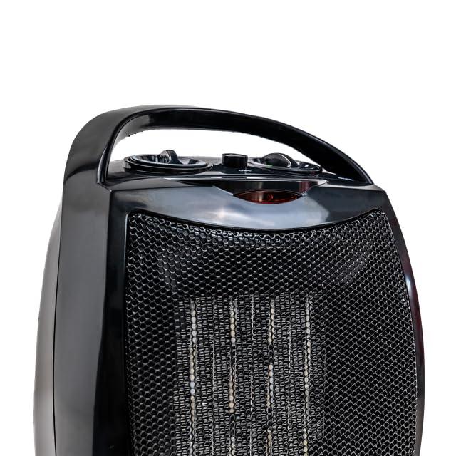 Comfort Zone Comfort Zone Space Heaters for Indoor Use, Portable Bedroom Heater, 70 Degree Oscillation, Thermostat, Small Room Heater, Fast Heating, Quiet Fan Forced Ceramic Heater, 1500W. 200 Sq. Ft., Black