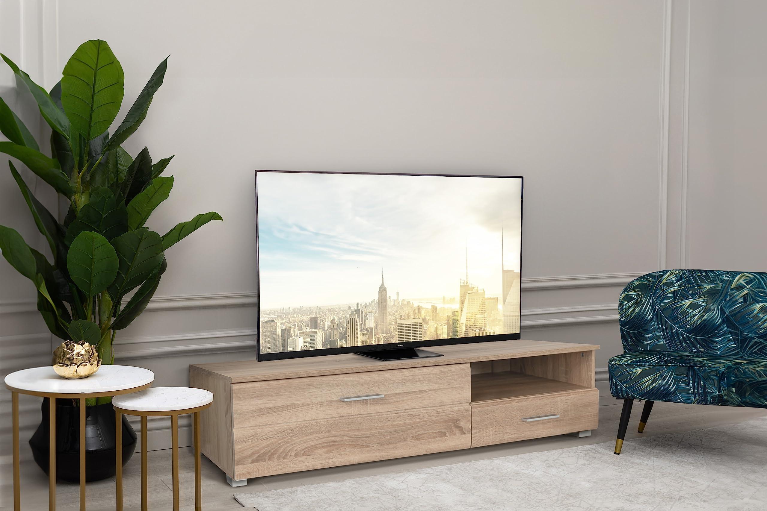 URBANIEN URBANIEN 60 Inch TV Stand Console Entertainment Center with Drawer, One Storage and Open Space Compartments. Accommodates up to 70 TV. Contemporary Style. Perfectly Match Any Living Room.