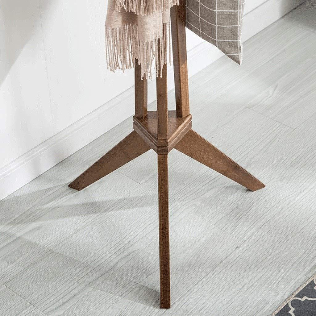WQQ1196FFFFWAAAAA Coat Stand Bamboo Coat Rack Entrance Hall Simple Hanger Triangle Base Support and Rotatable Base for Storage Clothes Backpack Scarf Handbag (Brown) Free Standing Coat Stand