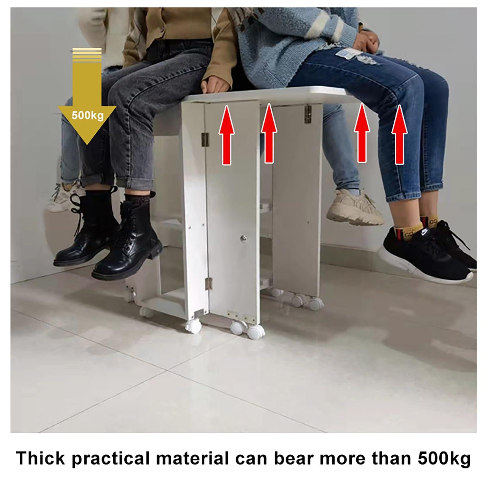 SFJATTA Square Dining Table And 4 Chairs Set, Foldable Tables And Chairs, Coffee Table And Chair Combination Balcony Living Room Dining Table, Used For Living Room And Kitchen Rest(Color:1.2m white suit 2)