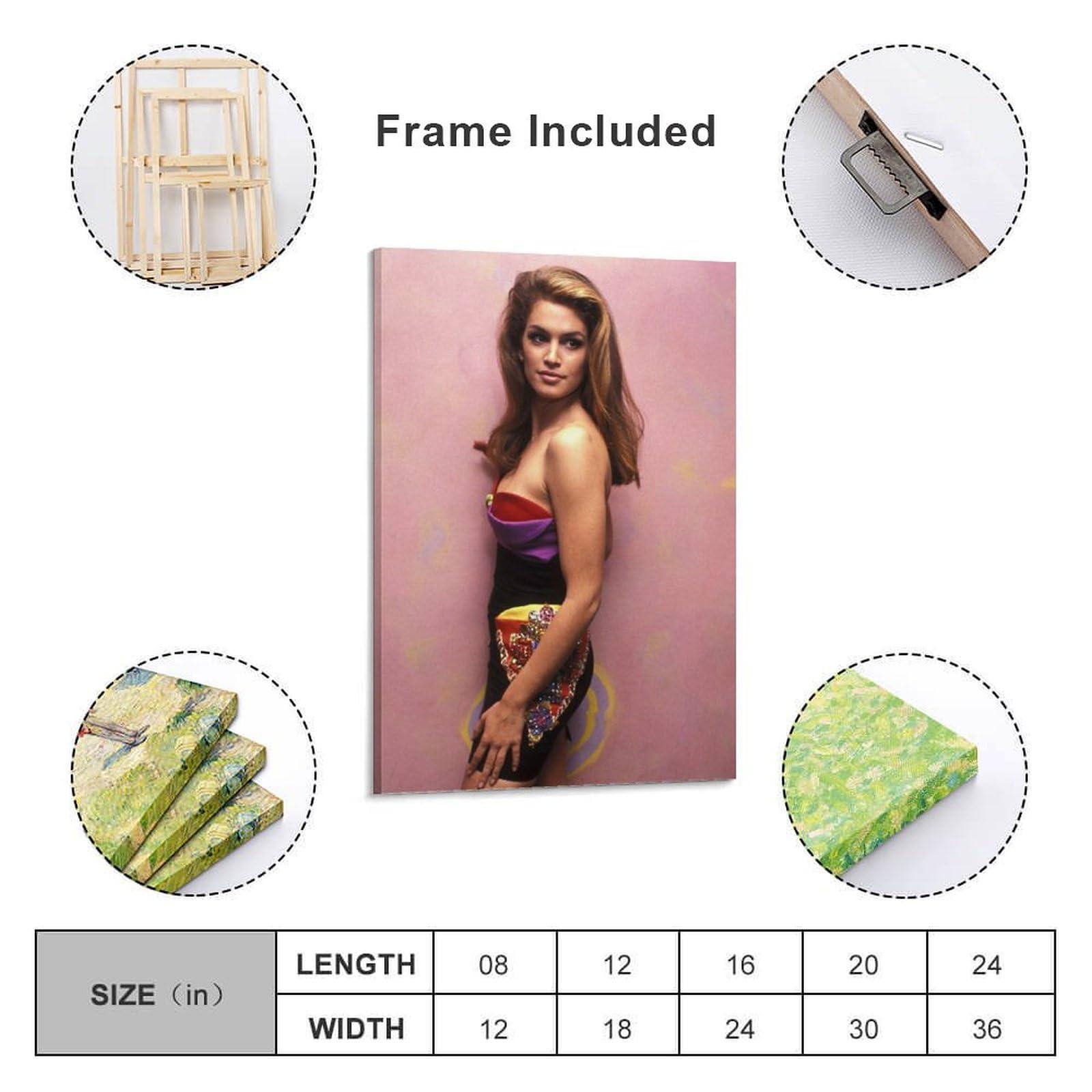 HOTOS HOTOS Cindy Crawford Supermodel Poster (15) Poster Decorative Painting Canvas Wall Art Living Room Posters Bedroom Painting 20x30inch(50x75cm), Frame-style