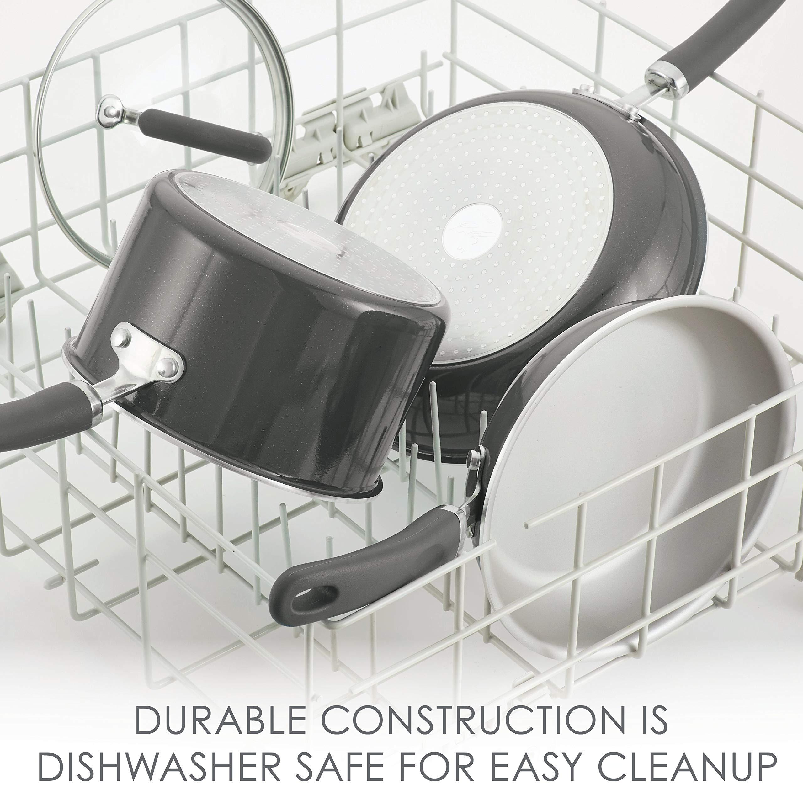 Rachael Ray Rachael Ray Create Delicious Nonstick Cookware Pots and Pans Set, 13 Piece, Gray Shimmer