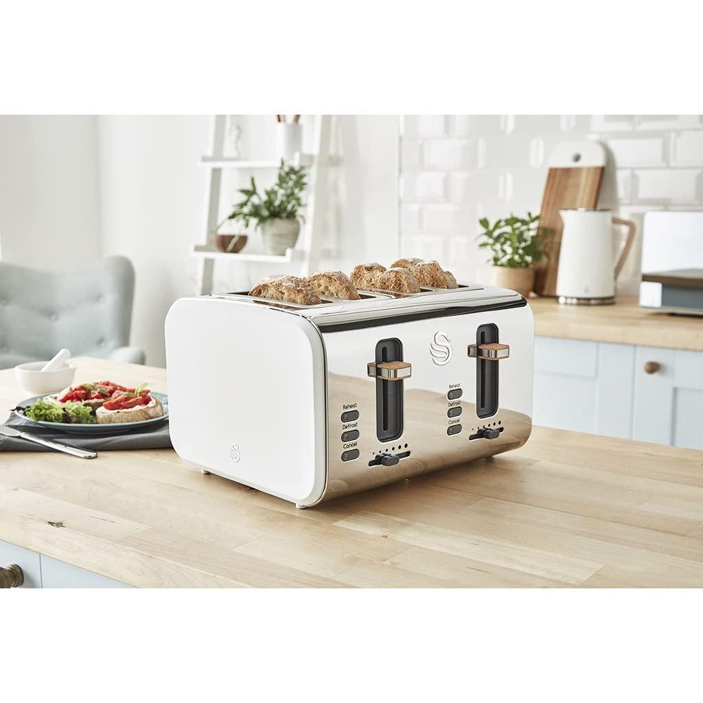 Swan Swan ST14620WHTN Nordic Toaster, 7.9\"x13\"x11.4\", Cotton White