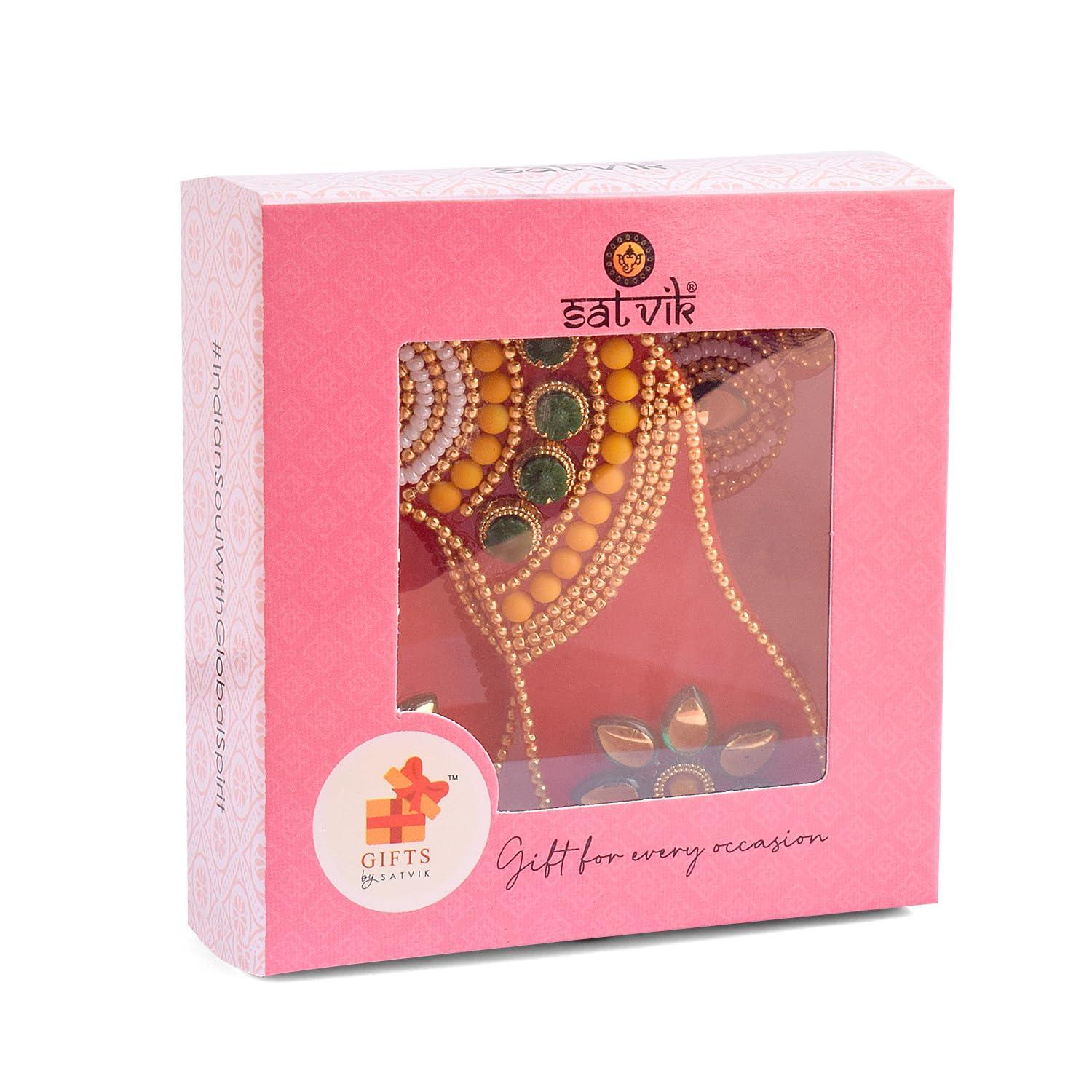 SATVIK STORE SATVIK 1 Pc Set of Acrylic Lakshmi Mata Charan Paduka Sticker Diwali Festival Decoration with Stone Moti Mandir Home Office Floor Festival Pujan Home Floor Kolam Shubh Labh Rangoli Stickers (DESIGN 1)