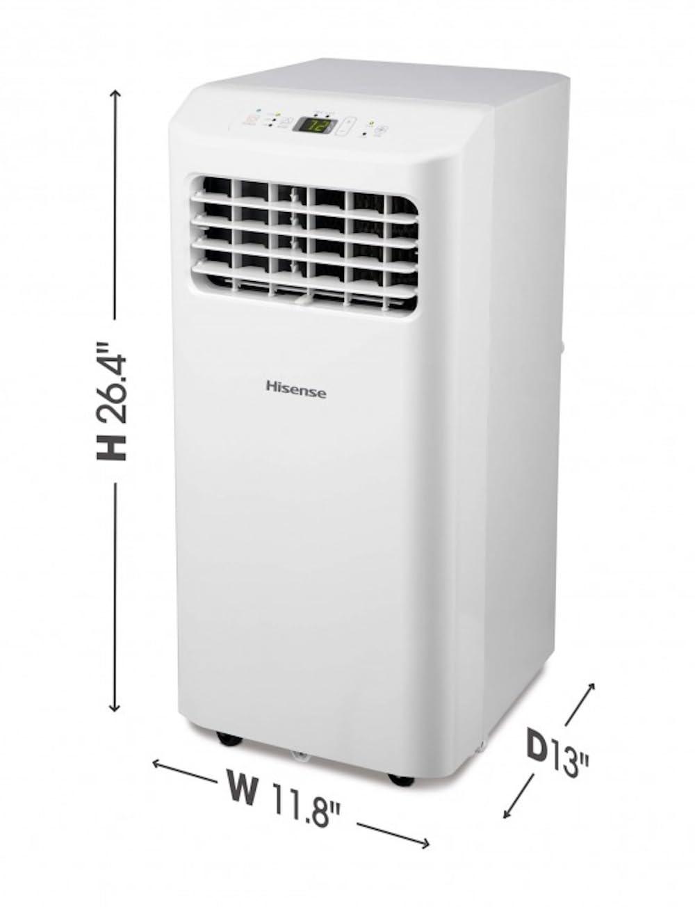 Hisense Hisense Portable Air Conditioner 5000-BTU DOE (115-Volt) White Vented, Remote control, Cools 150-sq ft, 24 Hour Timer, 3-modes (Cooling, Fan, Dehumidifier), Noise Level dB 47 - AP0522CR1W (Renewed)