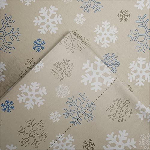 Pointehaven Pointehaven Flannel 170 GSM Sheet Set,Twin Snow Flakes Oatmeal