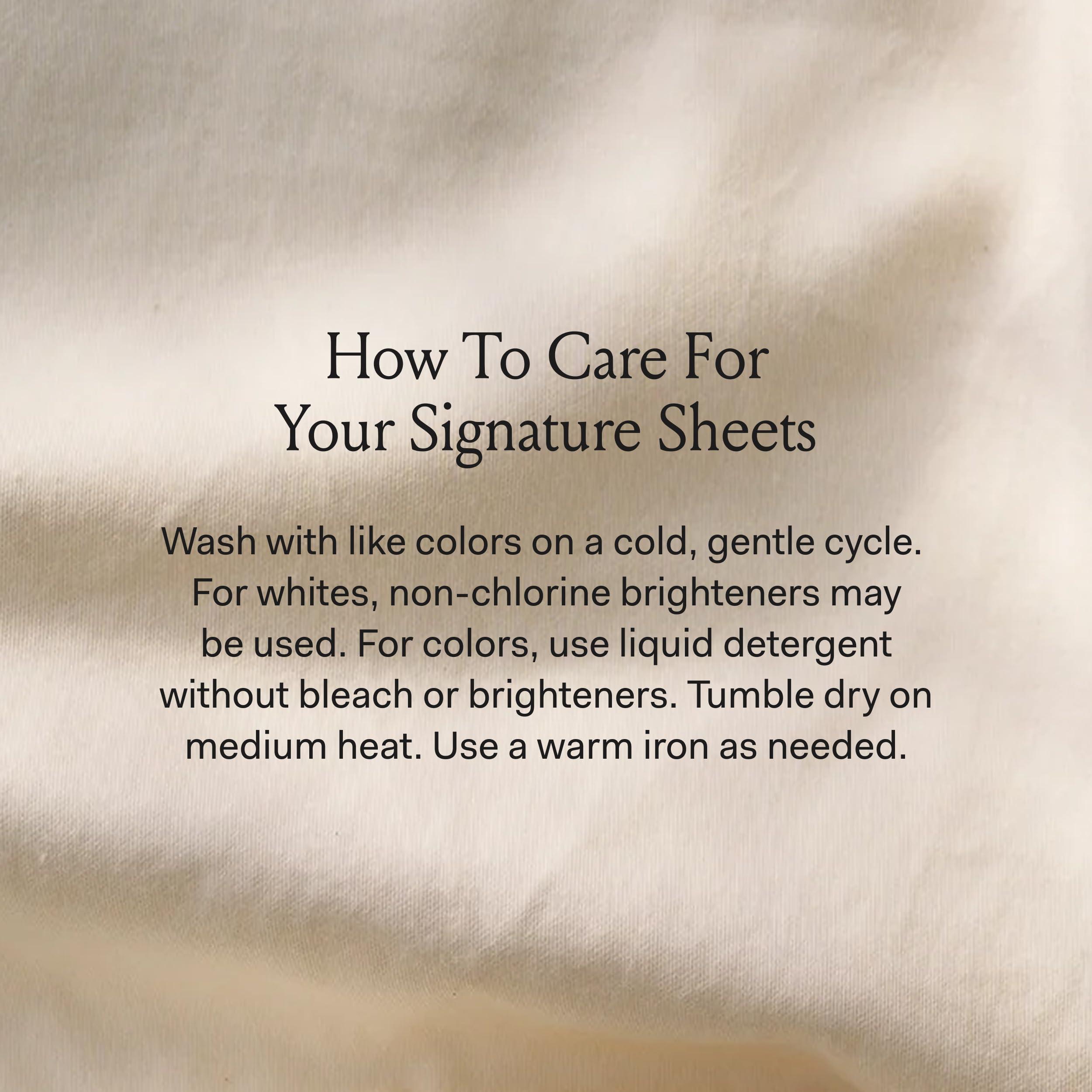 BOLL & BRANCH BOLL & BRANCH Signature Hemmed Sheet Set - Split King, Mineral - Luxury 100% Organic Cotton - Includes 1 Flat, 2 Fitted, 2 Pillowcases - Buttery Soft