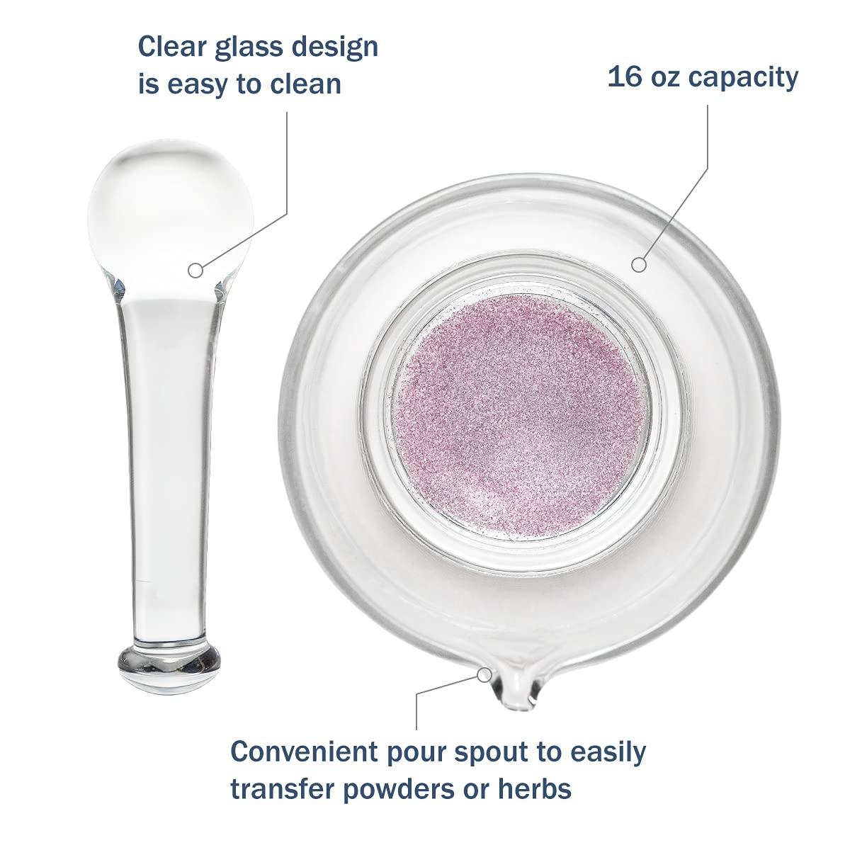 APOTHECARY PRODUCTS Apothecary Products Mortar and Pestle Bowl, Mixer and Grinder for Medicine, Glass (16 oz)