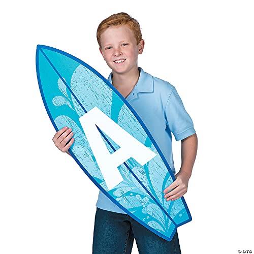 Fun Express Aloha Surfboard Cut Outs, Set of 5 - Each is 28\" Tall - Beach, Hawaiian and Pool Party Wall Decor