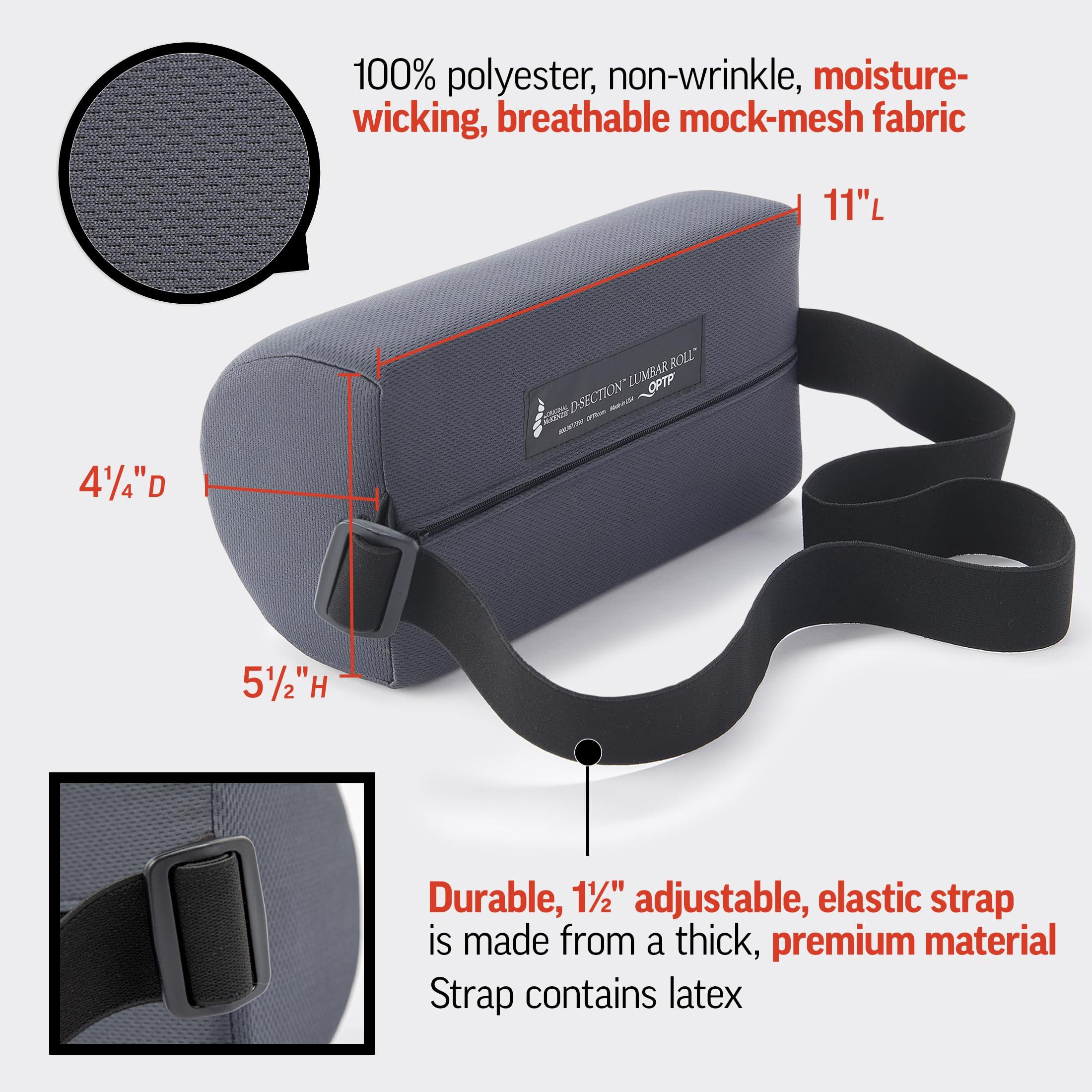 OPTP OPTP The Original McKenzie D-Section Lumbar Roll USA-Made Low Back Lumbar Support Pillow for Office, Back Pillow for Car and Travel. The Preferred Lumbar Pillow of Physical Therapists.