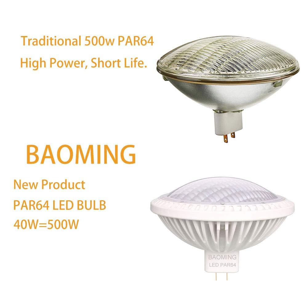 BAOMING BAOMING PAR64 LED Bulb Replace Traditional 500w PAR64 1206300K 40W DIMMABLE120V GX16D