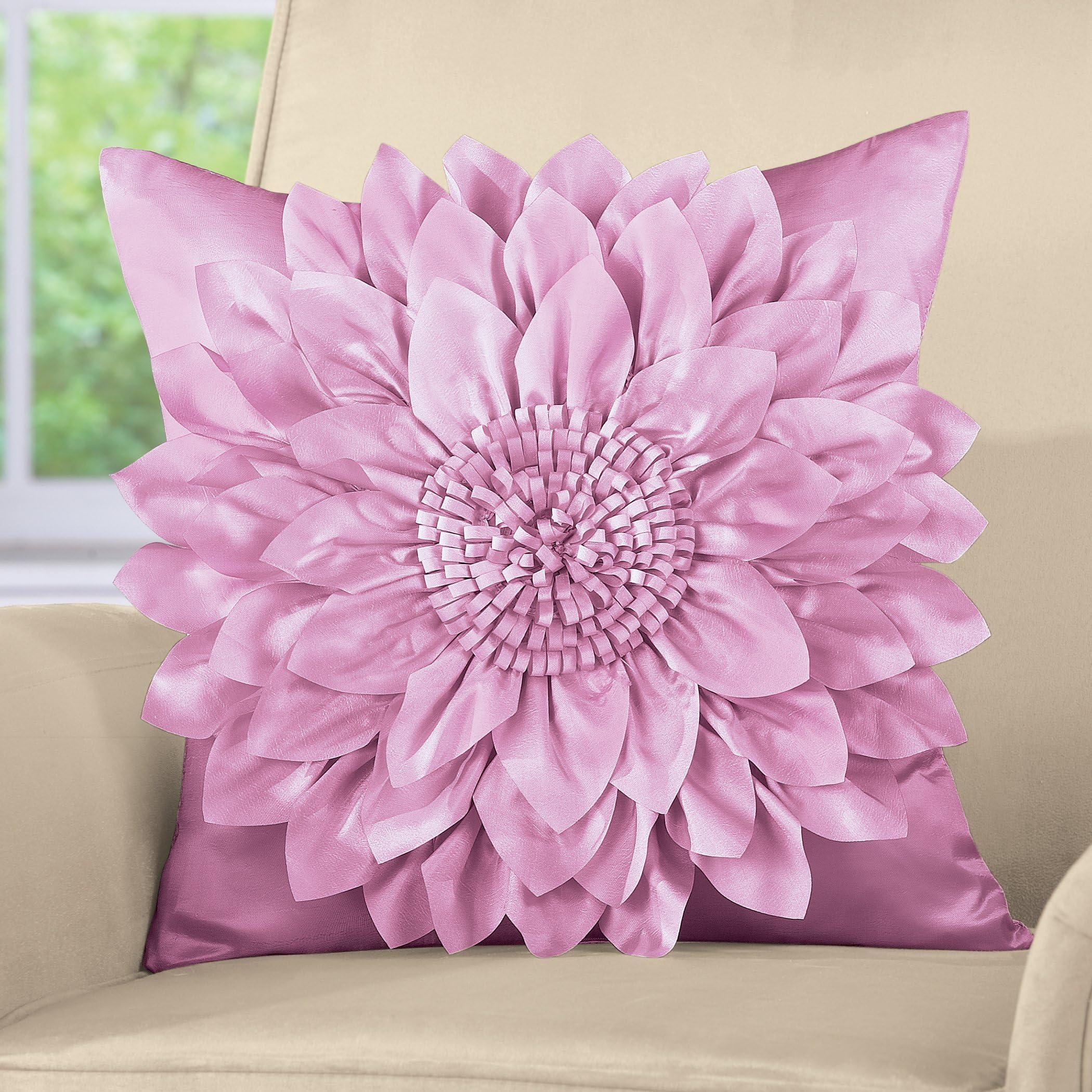 Collections Etc Collections Etc Elegant Blooming Flower Pillow Cover Rose Throw