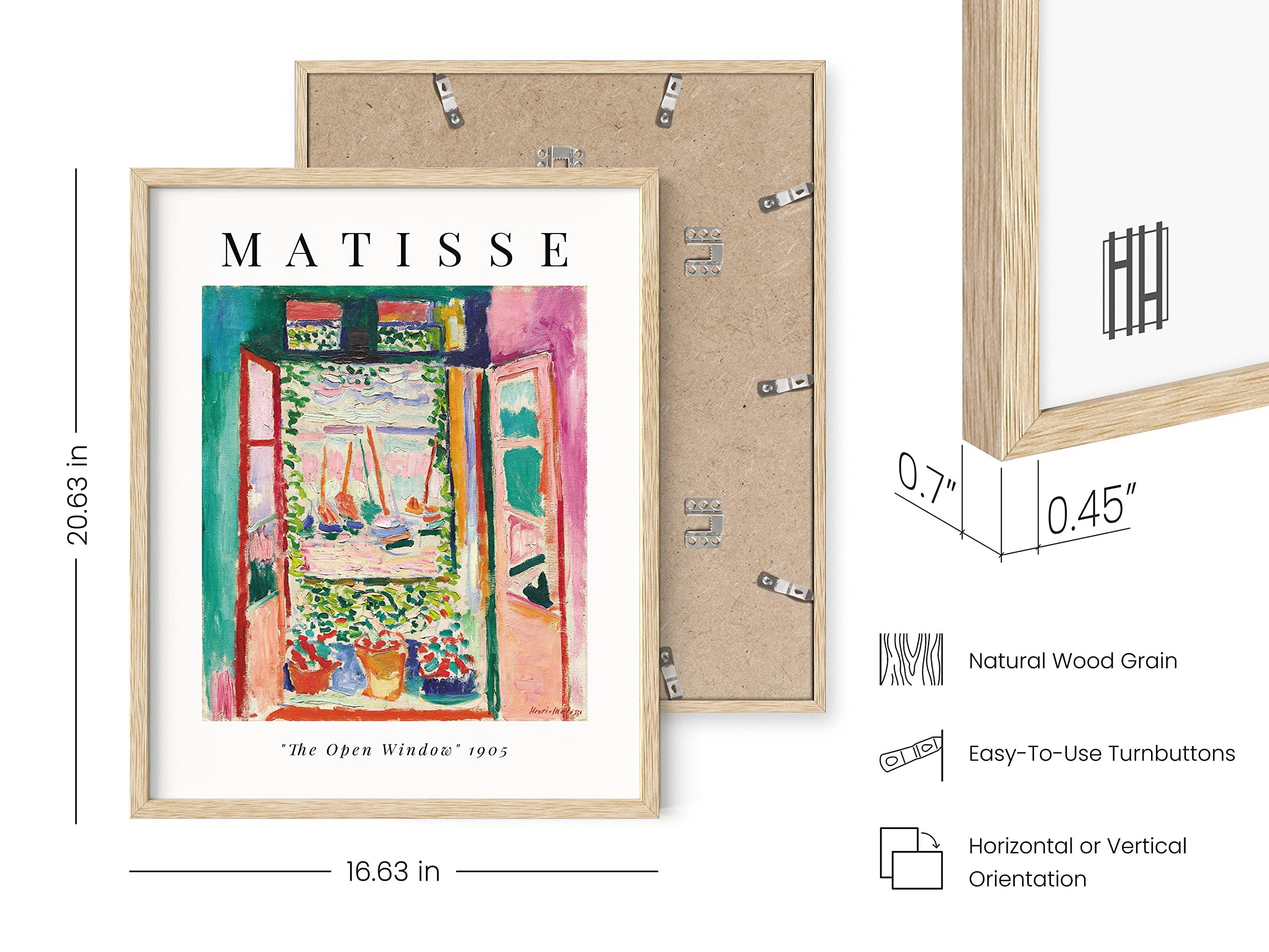 HAUS AND HUES HAUS AND HUES Matisse Wall Art - Set of 3 Artist Prints 3 Piece Wall Art, Henri Matisse Wall Art, Wall Art Set of 3 Mattise Art (Beige Frame, 16x20)