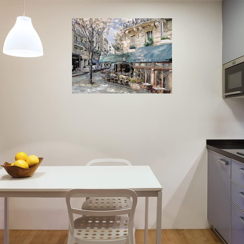 Fine Art Canvas Fine Art Canvas Living Room Pictures Wall Decor City Wall Art Large Paintings for Living Room French Art Bistro de Paris I Canvas Wall Decor by Artist Studio Arts 43 in x 32 in