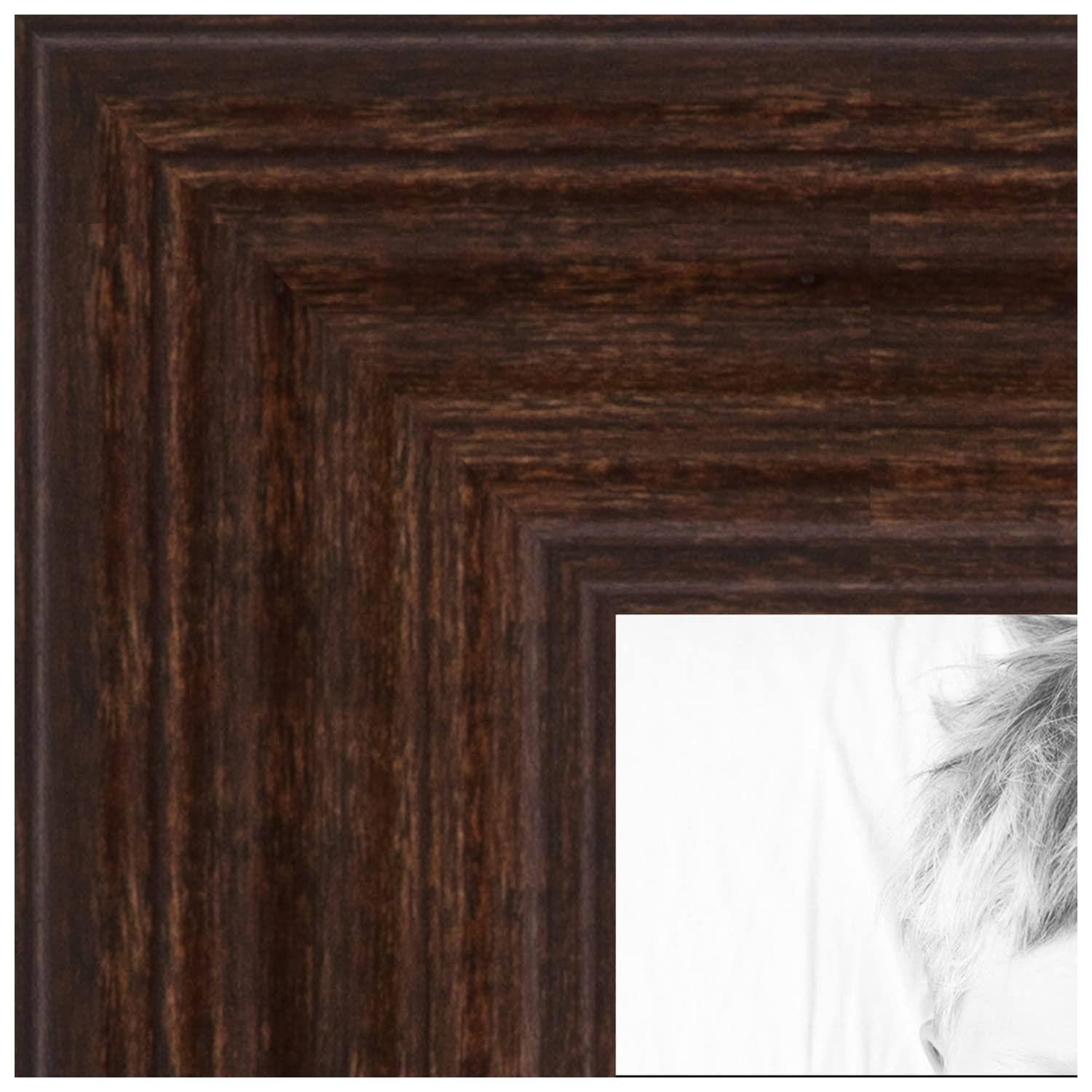 ArtToFrames ArtToFrames 12x14 Inch Brown Picture Frame, 3 - Pack, This 1.00 inch Custom Wood Poster Frame is Walnut, Comes with Regular Glass (Frame_Pack_3_0066-60823-YWAL-12x14)