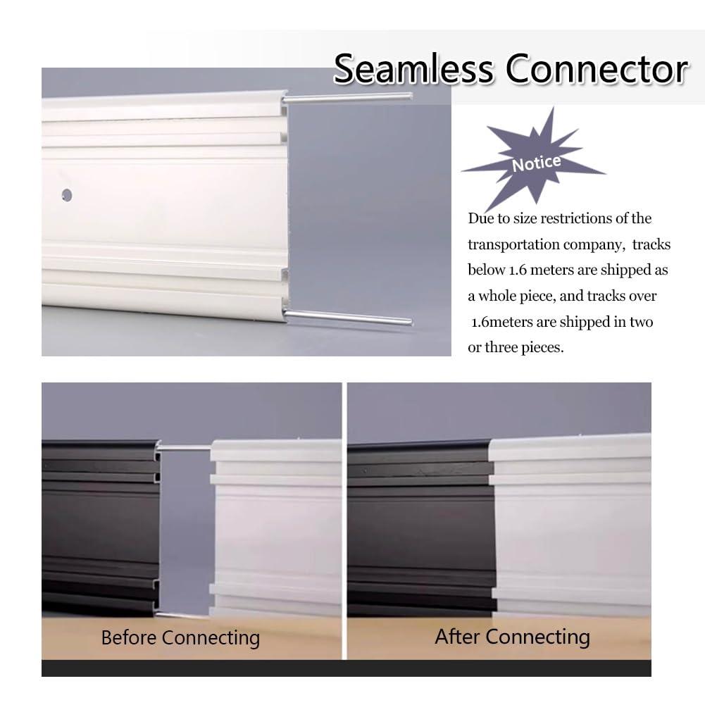 HomeLoft Basics Curtain Double Tracks Ceiling Mount Curtain Rail Ultra Thin Aluminium Curtain Rod For Living Room Bedroom Room Divider 120/170/250/300/480/500cm(Carbonizedcolor:Black,Size:4 FT)