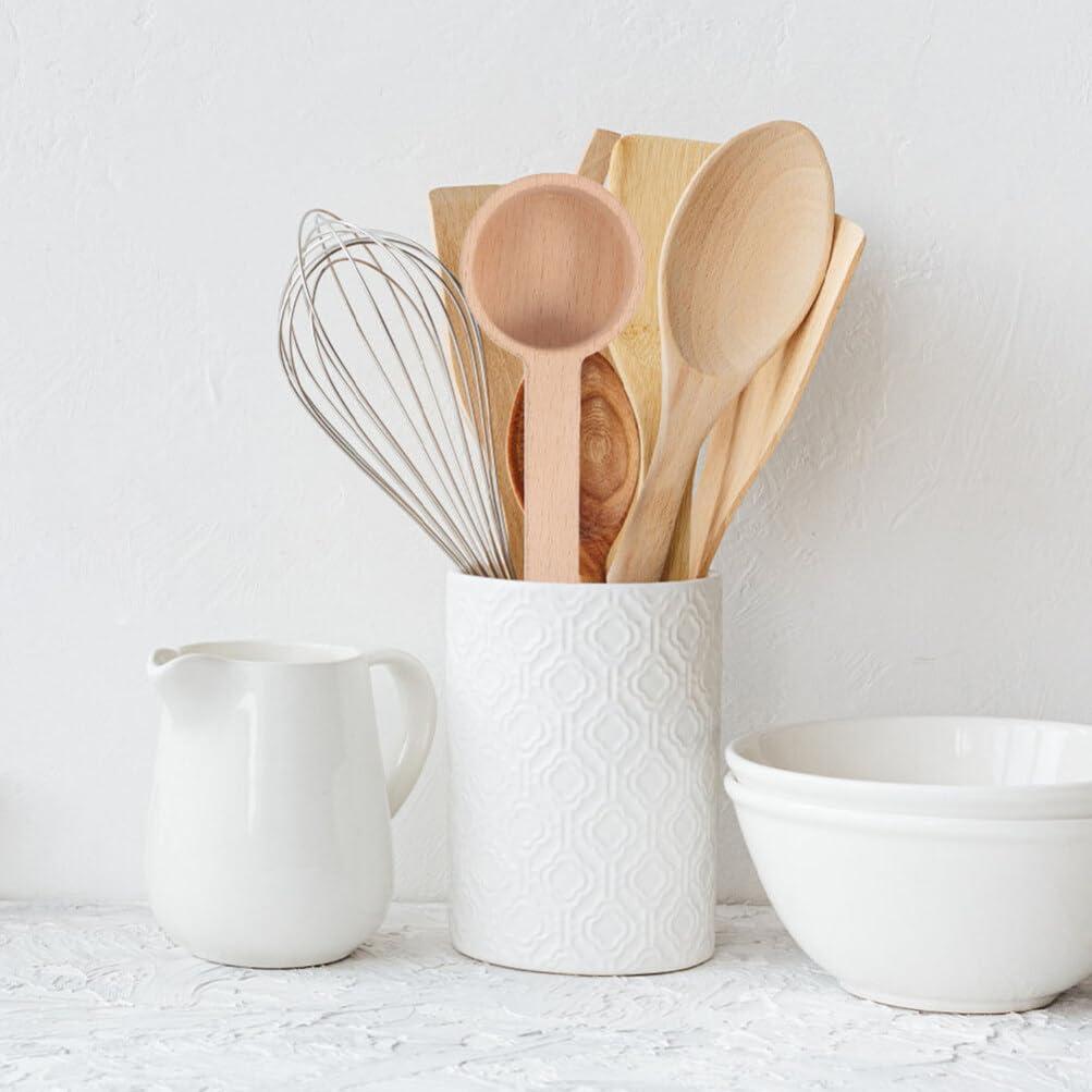 Cabilock Cabilock Long Tea Spoons Long Handle Measuring Spoons Set 2pcs Cooking Spoons Salt Spoon Wood Salt Spoon Milk Powder Spoon Wood Long Handle Spoon Wooden Tea Scoop