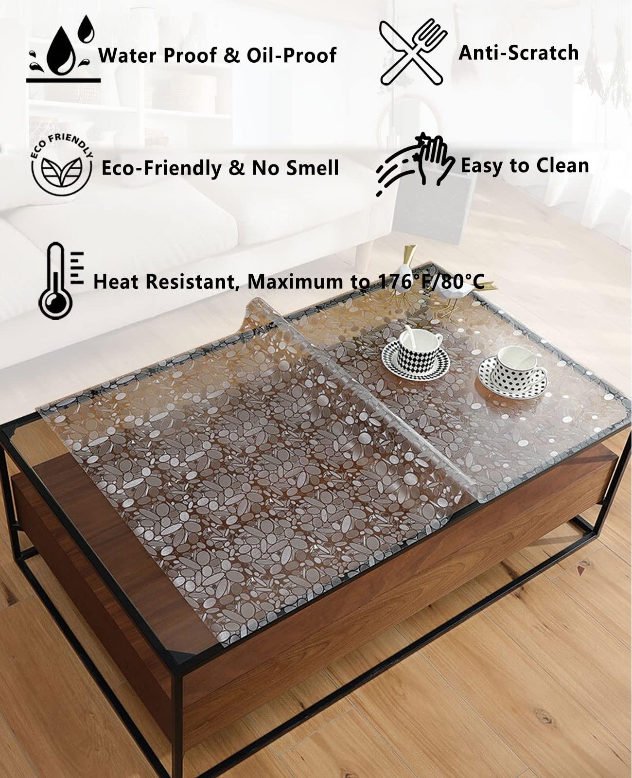 HQYG Custom 42x80 Inch Clear Table Protector Rectangle, 1.5mm Thick Plastic Clear Desk Pad, Desk Protector Clear, Desk Mats on top of Desks, Vinyl Clear Table Cover Protector for Writing Desk