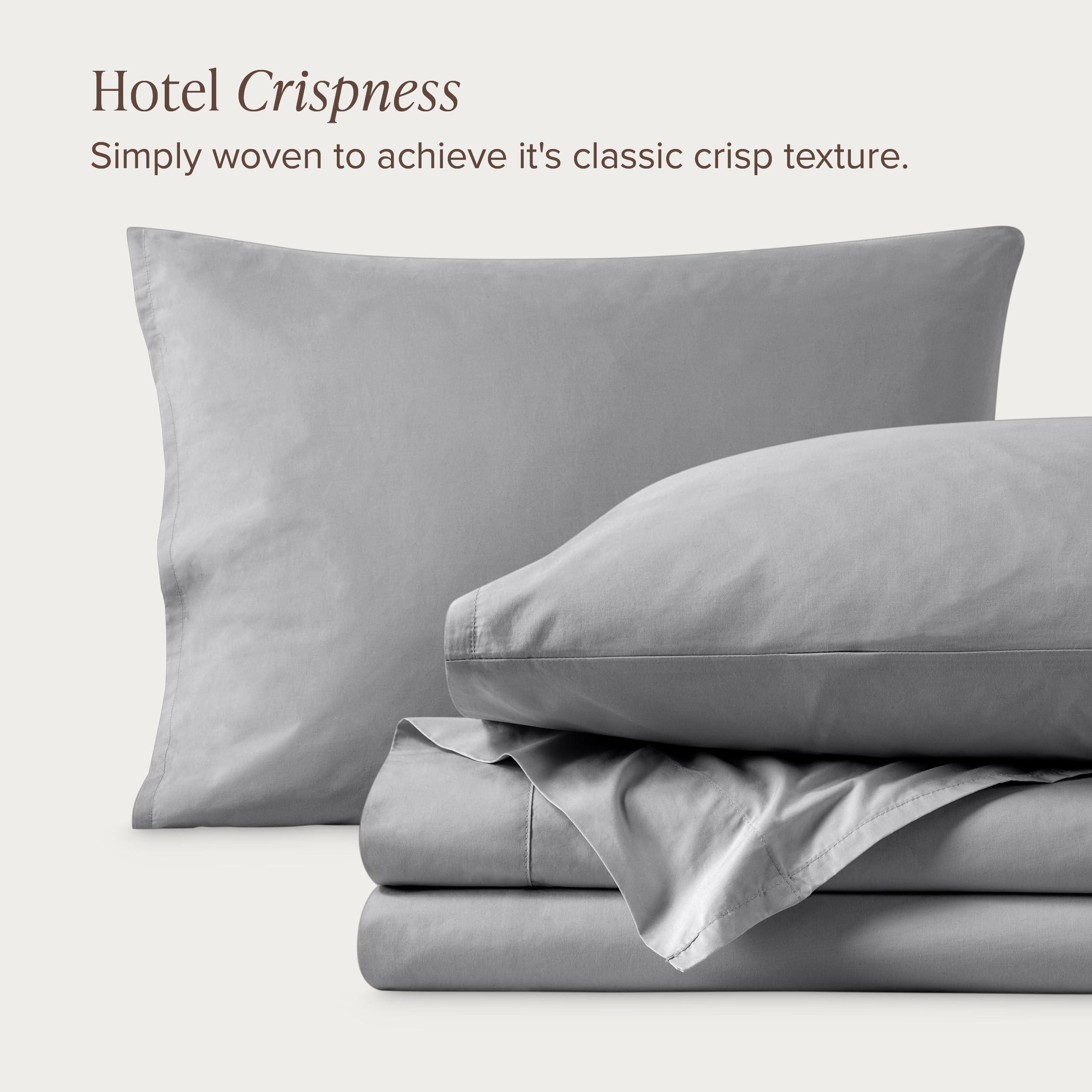 Bare Home Bare Home 100% Organic Cotton California King Sheet Set - Crisp Percale Weave - Cool, Breathable, and Hypoallergenic - Bedding Sheets & Pillowcase (California King, Light Grey)