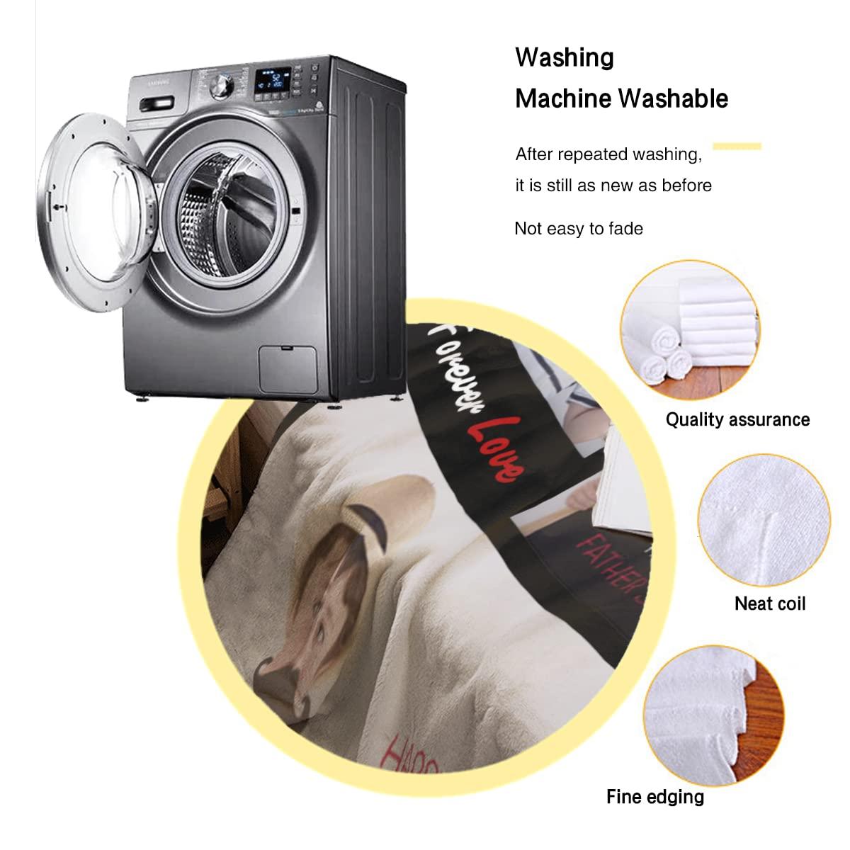 UNXUECO Personalized Photo Throw Blankets Customized Pictures Blanket Soft Fleece Blanket for Family Wedding Birthday Christmas Valentines Day Gifts for Women Men Him Her 51.2\"X39.4\"