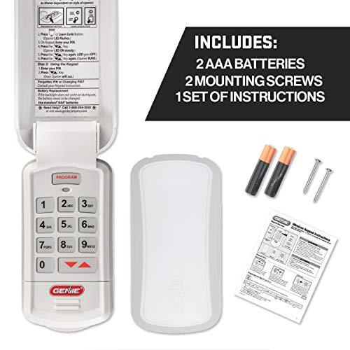 Genie Genie Garage Door Opener Wireless Keyless Keypad - Safe & Secure Access - Compatible with All Genie Intellicode Garage Door Openers - Easy Entry into the Garage With a PIN - Model GK-R, White