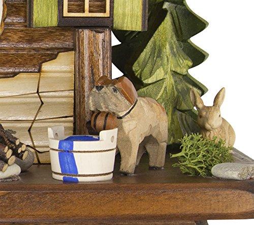 Cuckoo-Palace Cuckoo-Palace German Cuckoo Clock - Summer Meadow Chalet with 8-Day-Movement - 13 1/3 inches Height - Black Forest Clock