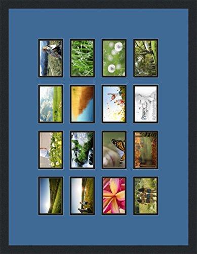 ArtToFrames Art to Frames Double-Multimat-459-817/89-FRBW26079 Collage Photo Frame Double Mat with 16-3.5x5.5 Openings and Satin Black Frame