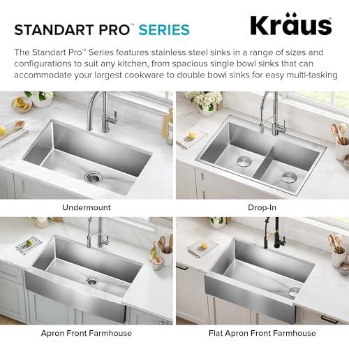 Kraus Kraus KHU100-32 Standart PRO 16 Gauge Undermount Single Bowl Stainless Steel Kitchen Sink, 32 Inch