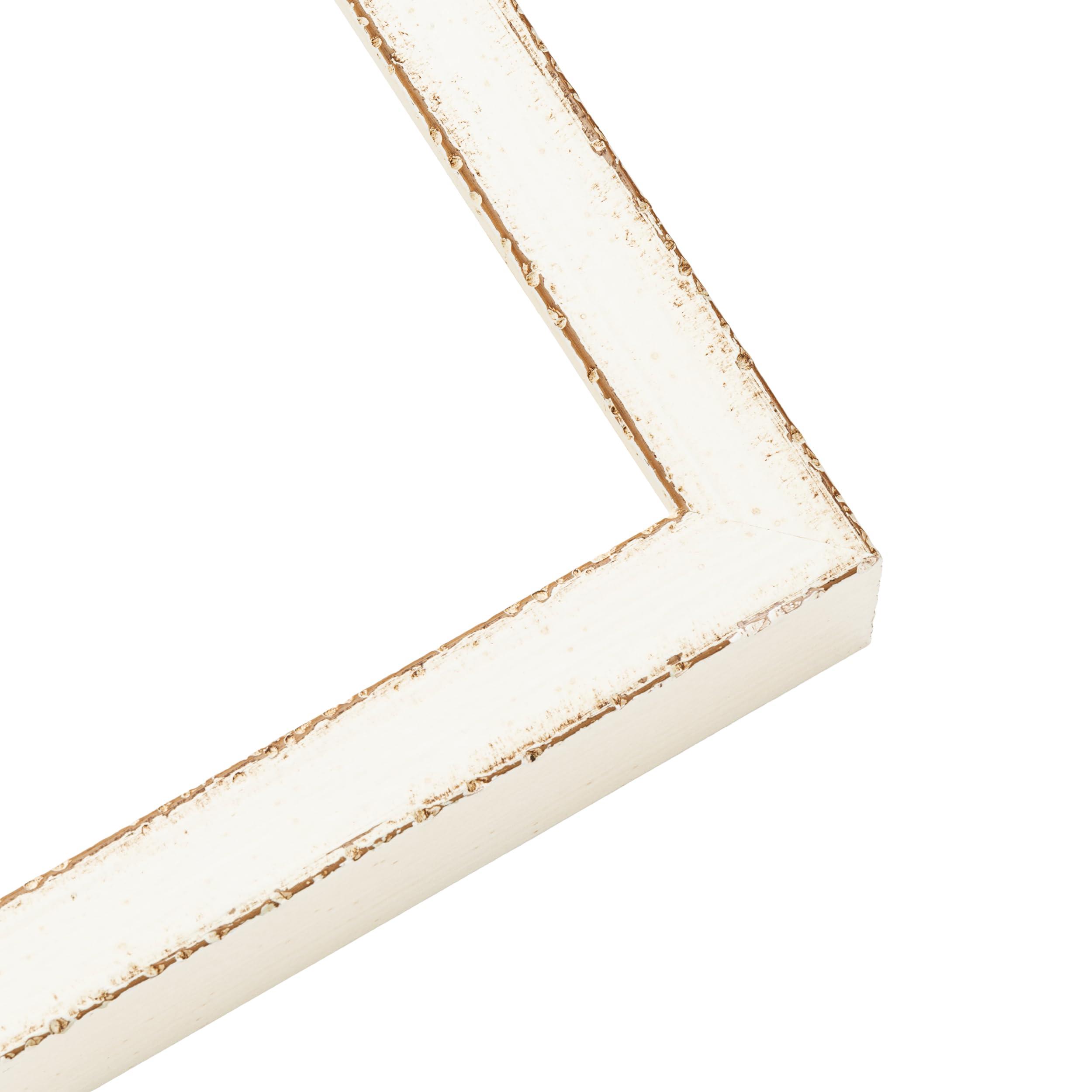 CustomPictureFrames.com 8x8 Shadow Box Frame White | 1.125 Inches Deep Real Wood Distressed Shadowbox Display Frame | UV Resistant Acrylic Front, Acid Free Backing, and Hanging Hardware | Luce Picture Frame Style