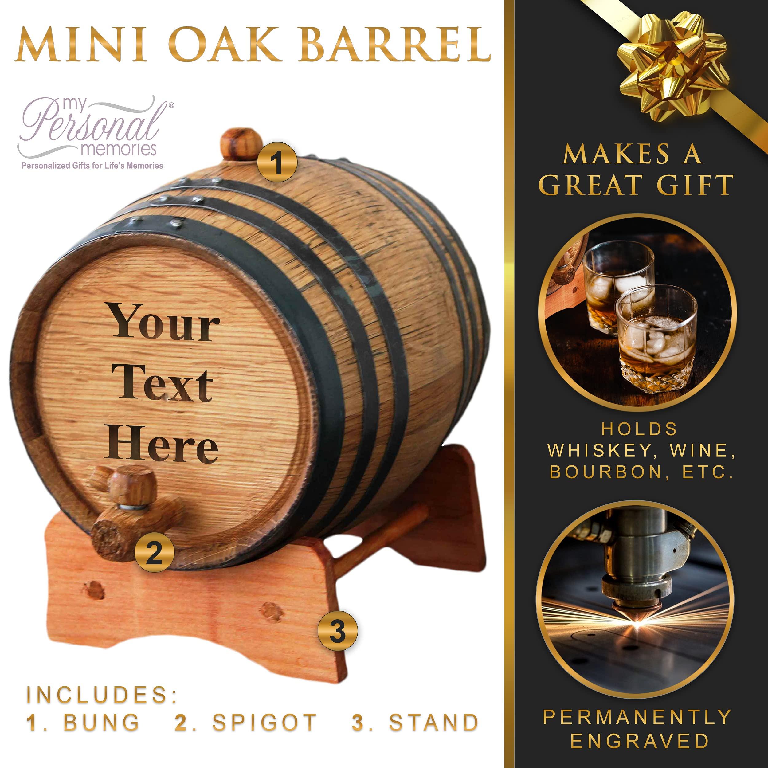 My Personal Memories My Personal Memories Customized Oak Whiskey or Wine Barrel with Engraving - Monogrammed Wedding Groomsmen - Personalized (2 Liter Barrel)