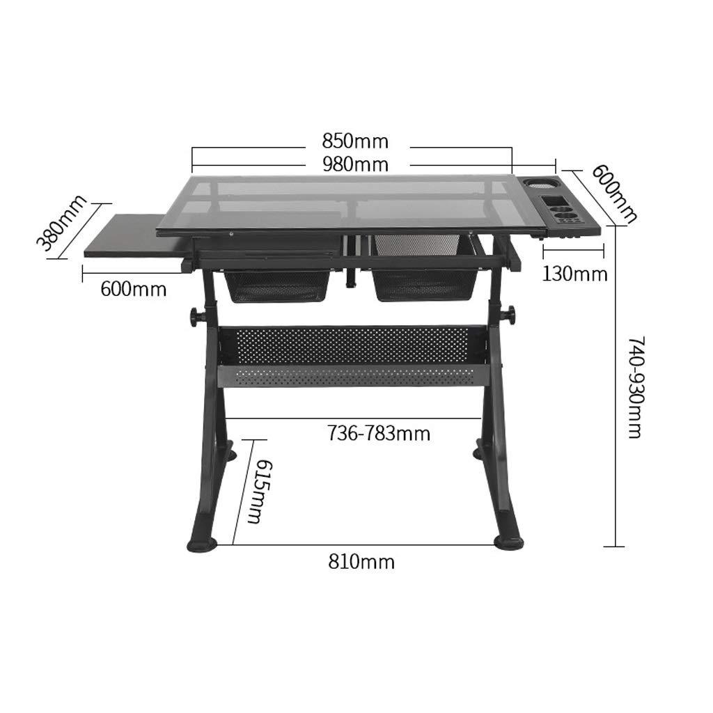 ZAYEN ZAYEN Drafting Desk, Height Adjustable Drawing Desk, Tiltable Craft Table with Storage, Large Art Desk, for Home Office Drafting Table