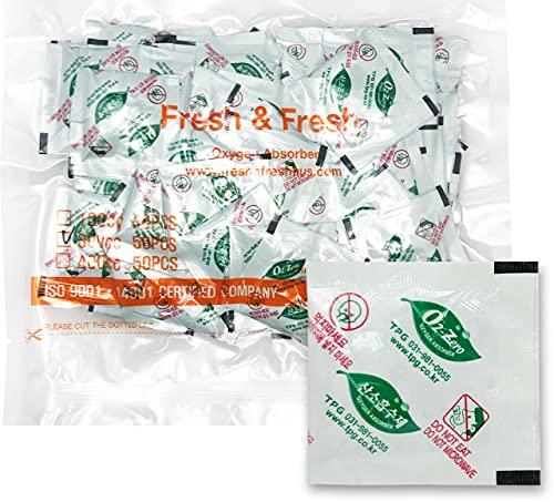 OXYGONE 300 CC [3000 Packets] Premium Oxygen Absorbers for Food Storage, Oxygen Absorbers(60 Bag of 50 Packets) - ISO 9001 Certified Facility Manufactured